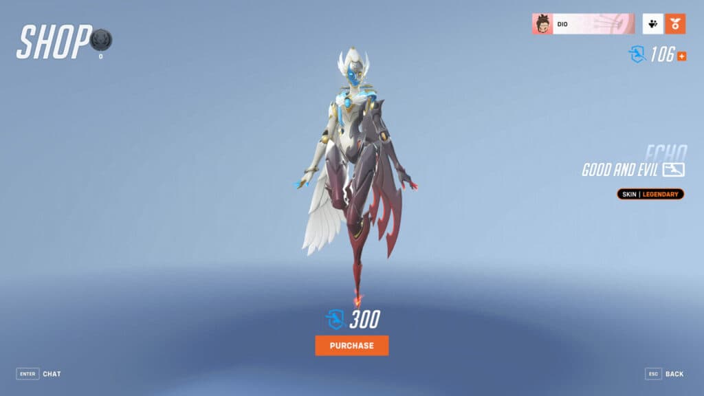 Legendary Good and Evil Echo skin in Overwatch 2 (Image via Blizzard Entertainment)