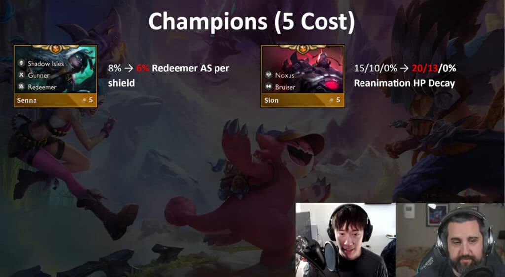 Patch 13.16 5-cost unit changes (Image via Mortdog)