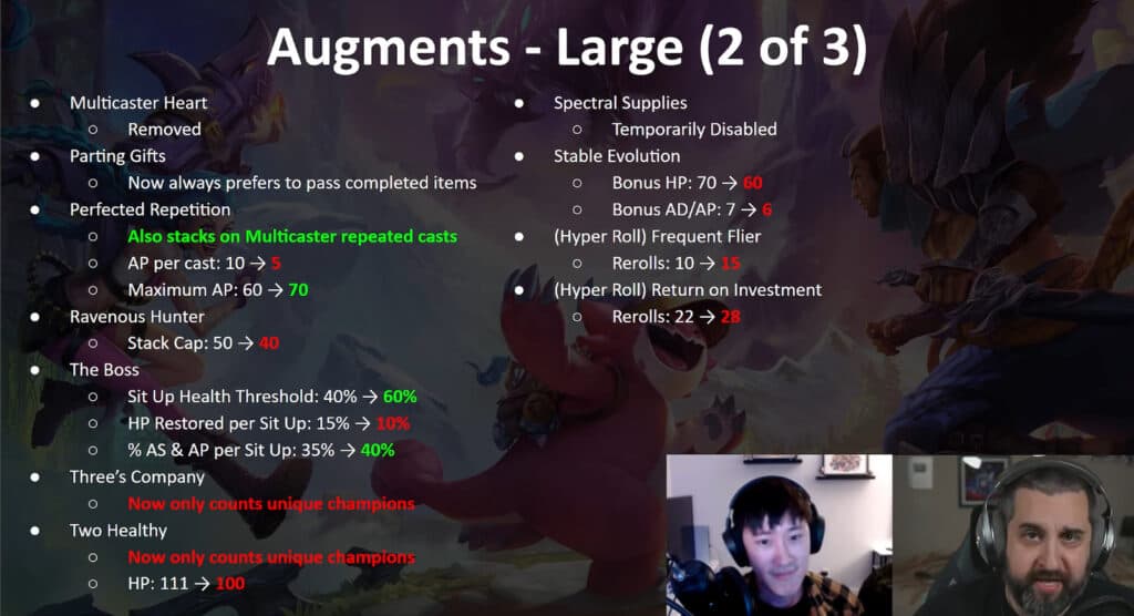 Patch 13.15 augment changes (Image via Mortdog)