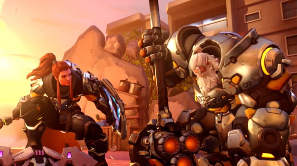 Brigitte and Reinhardt (Image via Blizzard Entertainment)