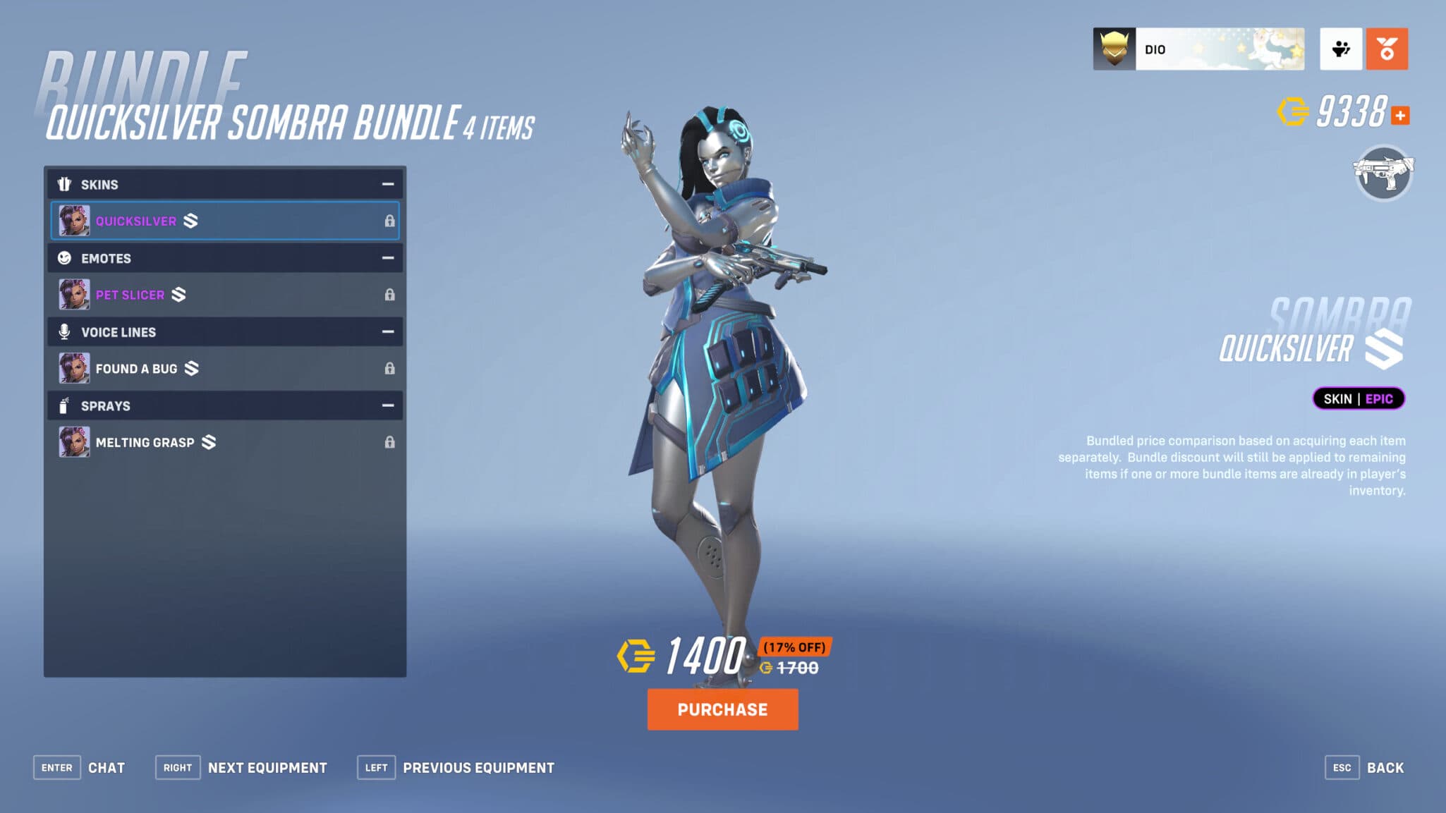 Overwatch 2 Quicksilver Sombra skin (Image via Blizzard Entertainment)