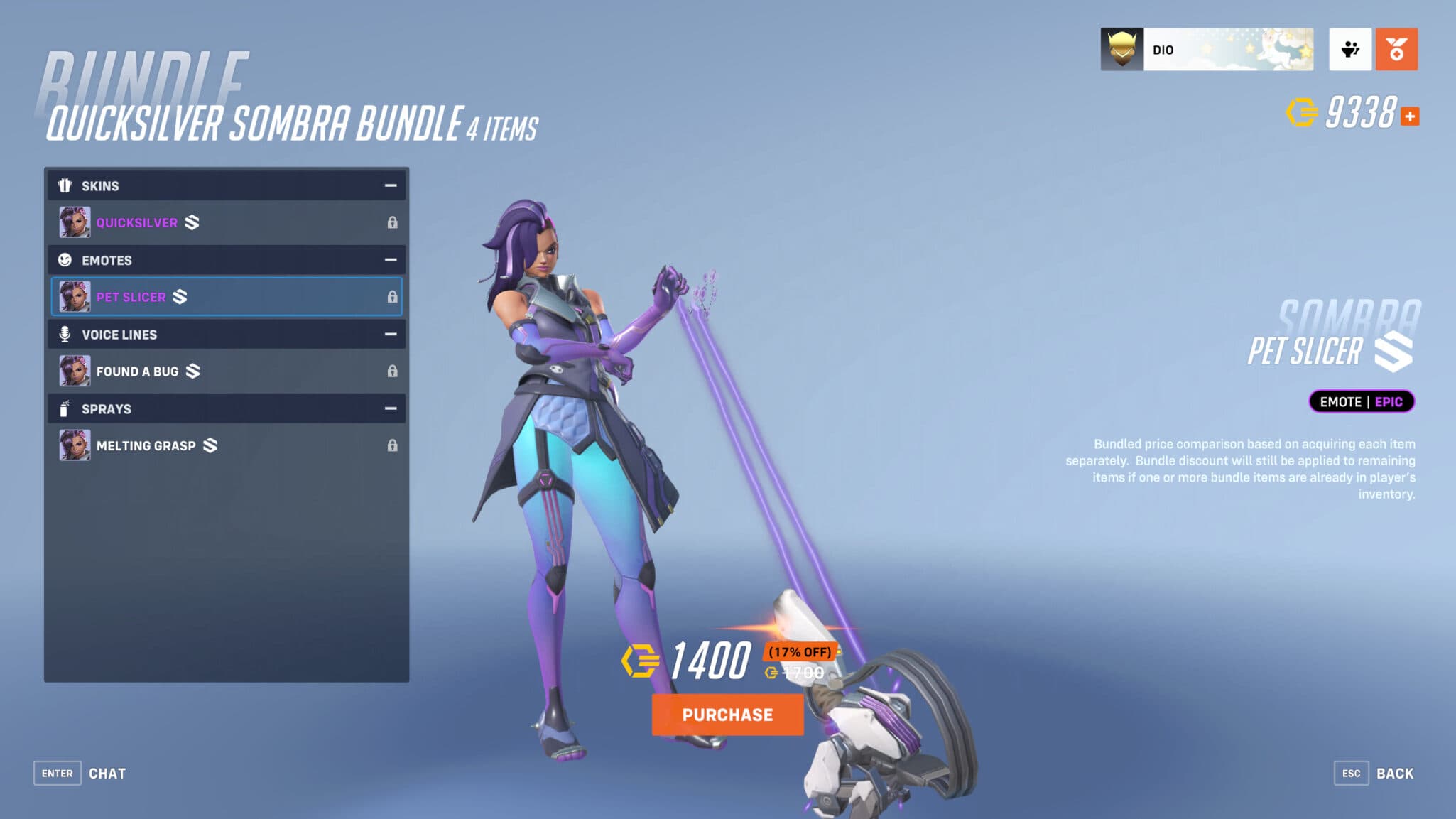 Overwatch 2 Pet Slicer emote (Image via Blizzard Entertainment)