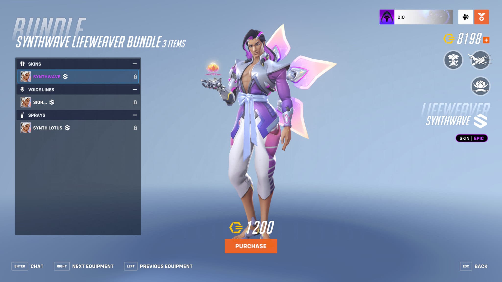 Overwatch 2 Synthwave Lifeweaver skin (Image via Blizzard Entertainment)