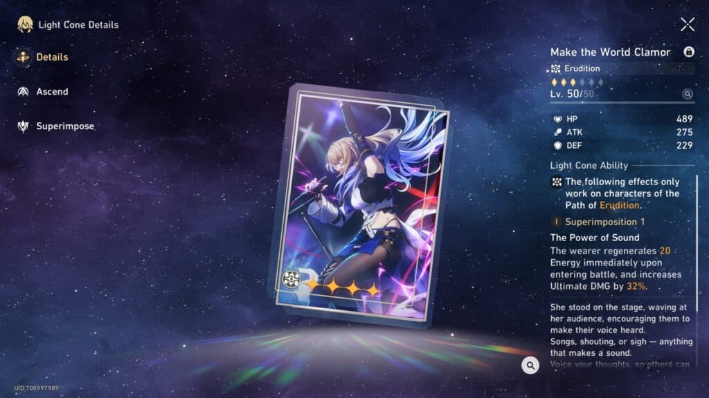 The Power of Sound is an example of a Light Cone which regenerates Energy