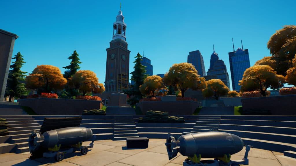 Campus Corner in Fortnite Creative (Image via 404 Creative)