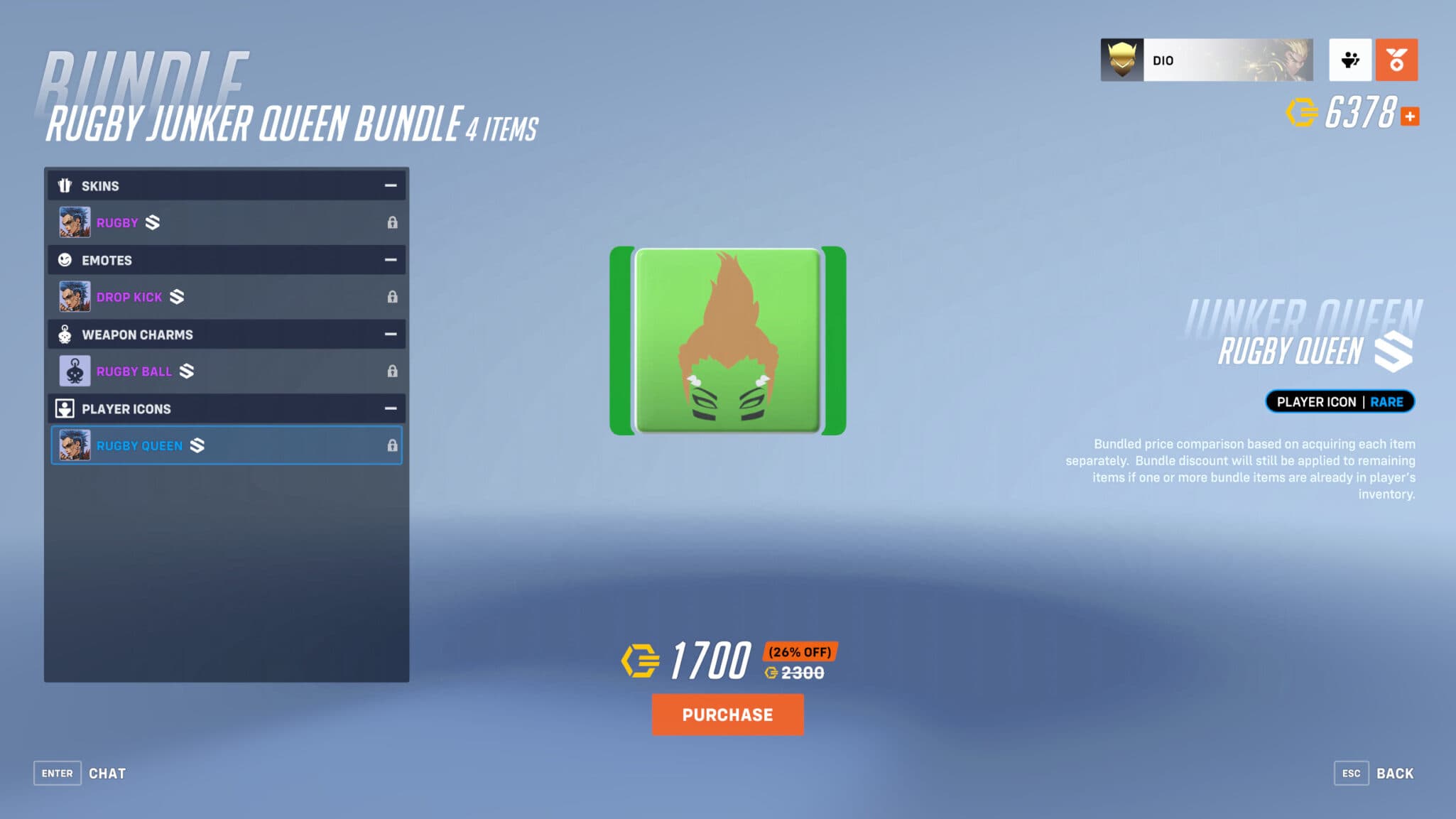 Rugby Queen player icon (Image via Blizzard Entertainment)