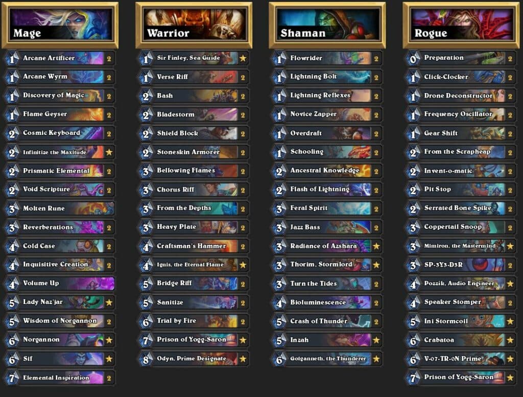 PocketTrain's Hearthstone decks (Image via PocketTrain)