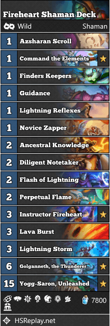 Fireheart - Shaman<br> Hearthstone Duels deck