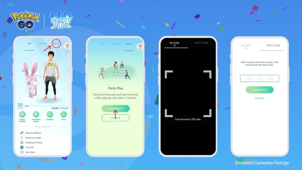 All trainers need to do is scan the QR code of the host's party to join it (Image via Niantic)