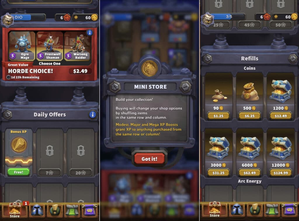 In-game store items (Screenshots via esports.gg)