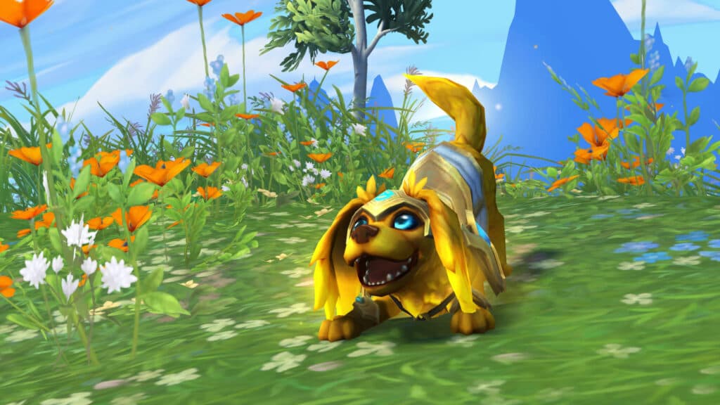 Sunny is a golden retriever pet in World of Warcraft (Image via Blizzard Entertainment)
