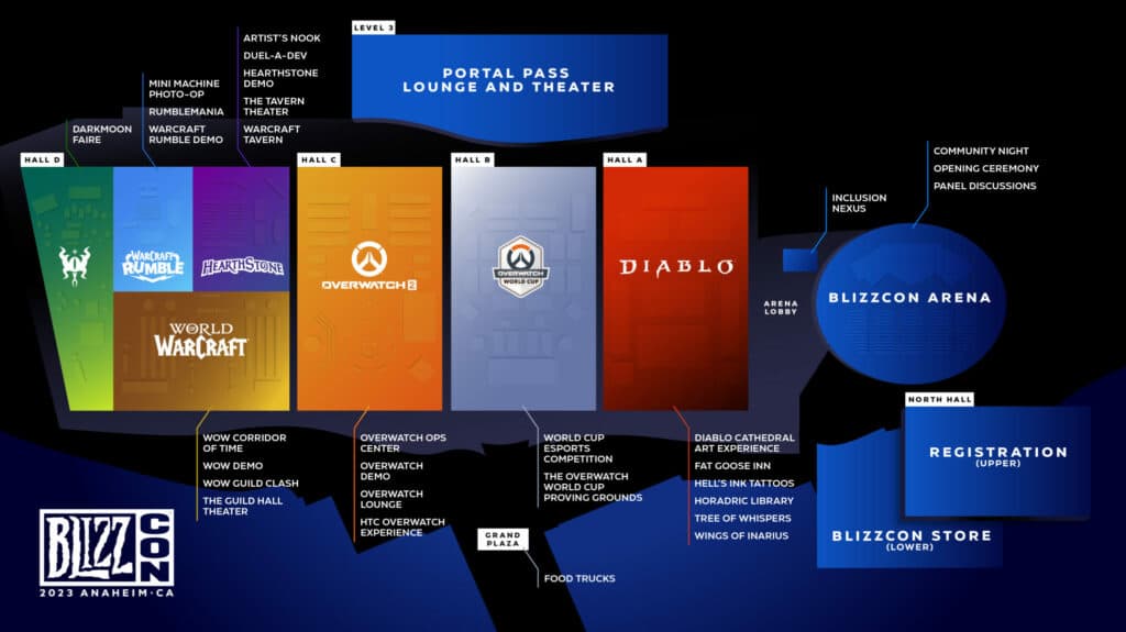 BlizzCon 2023 map (Image via Blizzard Entertainment)