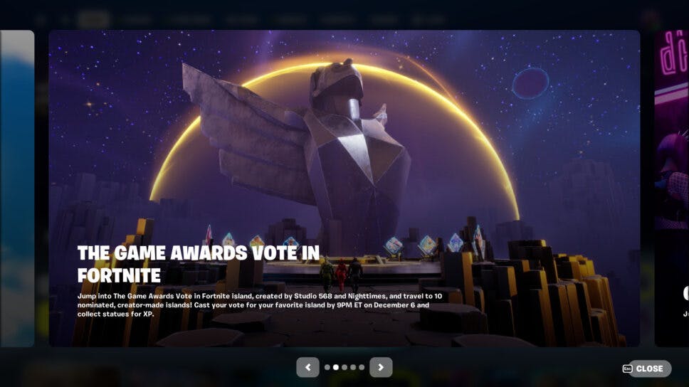 The Game Awards on X: For the first time #TheGameAwards is in Fortnite!  Join us to vote and select the best user-created Fortnite island of the  year. Collect the trophies to get