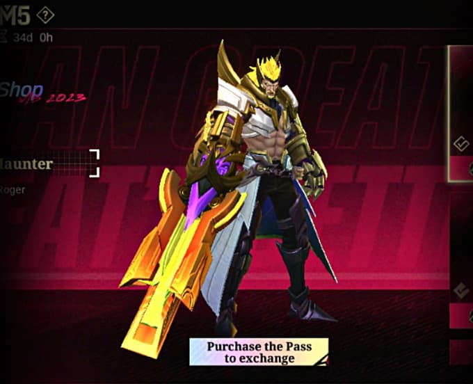 Roger "Fiend Haunter" skin. (Screenshot from Mobile Legends)