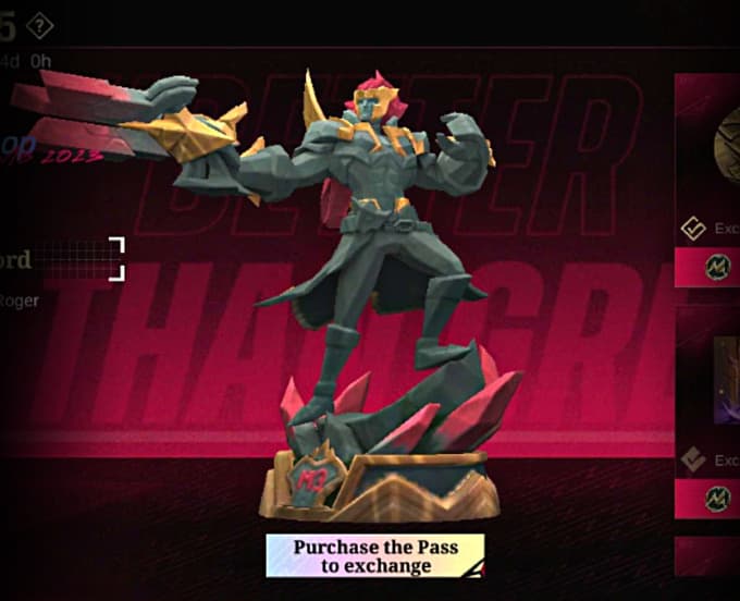 Roger "The Warlord" Sacred Statue. (Screenshot from Mobile Legends)