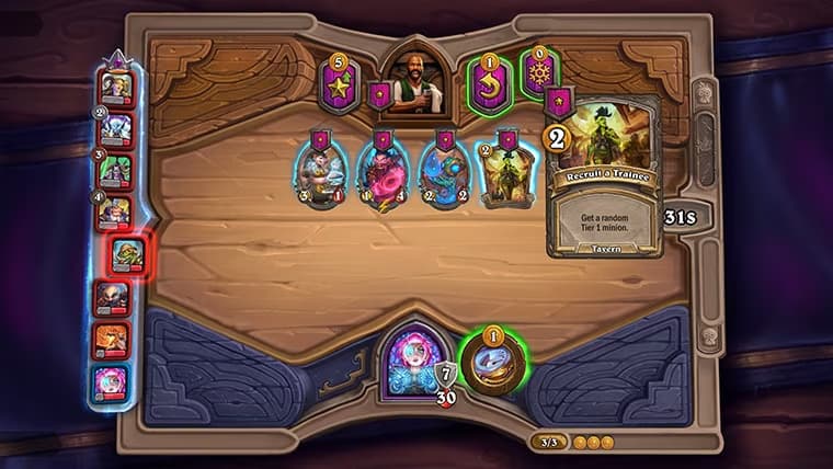Hearthstone Battlegrounds Tavern spell location (Image via Blizzard Entertainment)