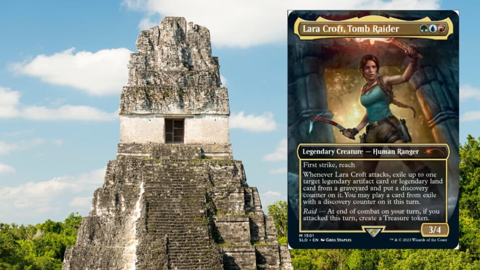 Lara Croft comes to MTG with Tomb Raider Magic the Gathering Secret Lair set cover image
