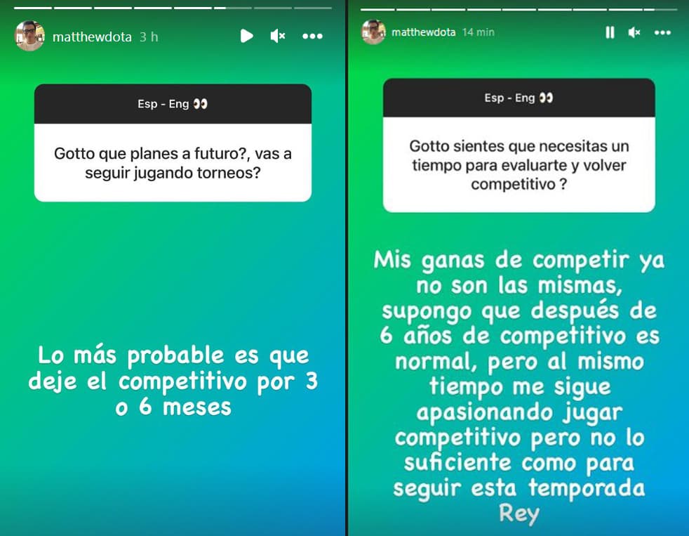 Matthew on competitive Dota 2 (Images via matthewdota on Instagram)