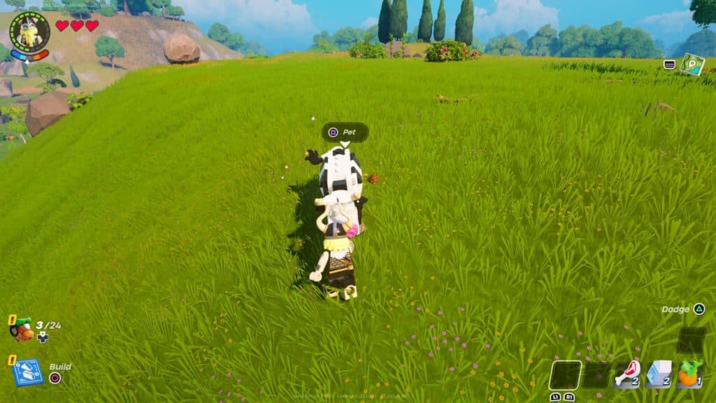 Petting animals is a friendlier way to gain resources from them (Image via esports.gg)