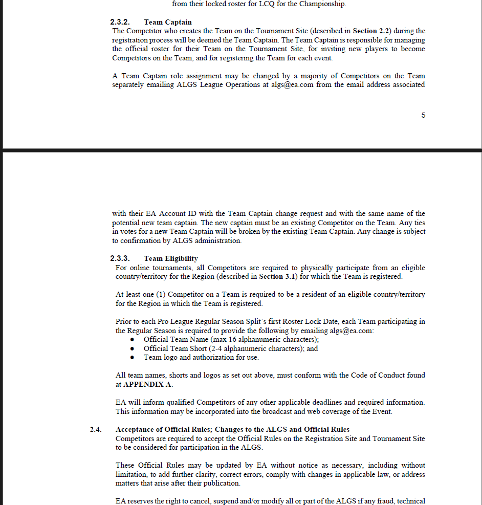 The new rules do not feature a rule 2.3.4 at all.