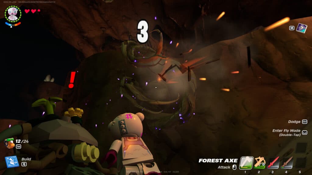 Use an uncommon Forest Axe to get Knotroot Rods (Image via Epic Games and LEGO)