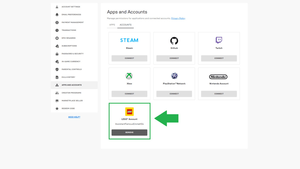 How to connect your LEGO account to Fortnite