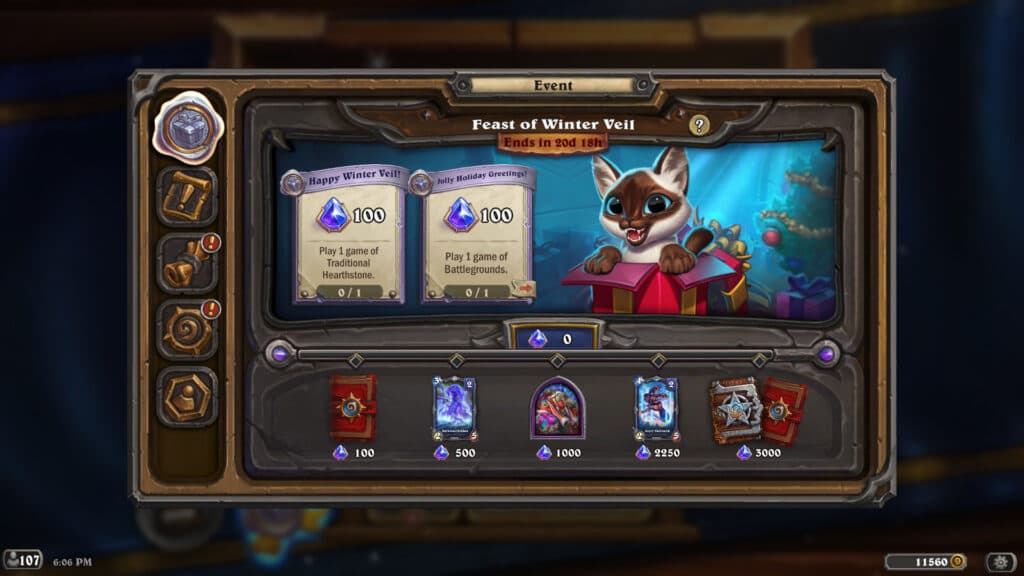 Hearthstone Feast of Winter Veil event screenshot (Image via Blizzard Entertainment)