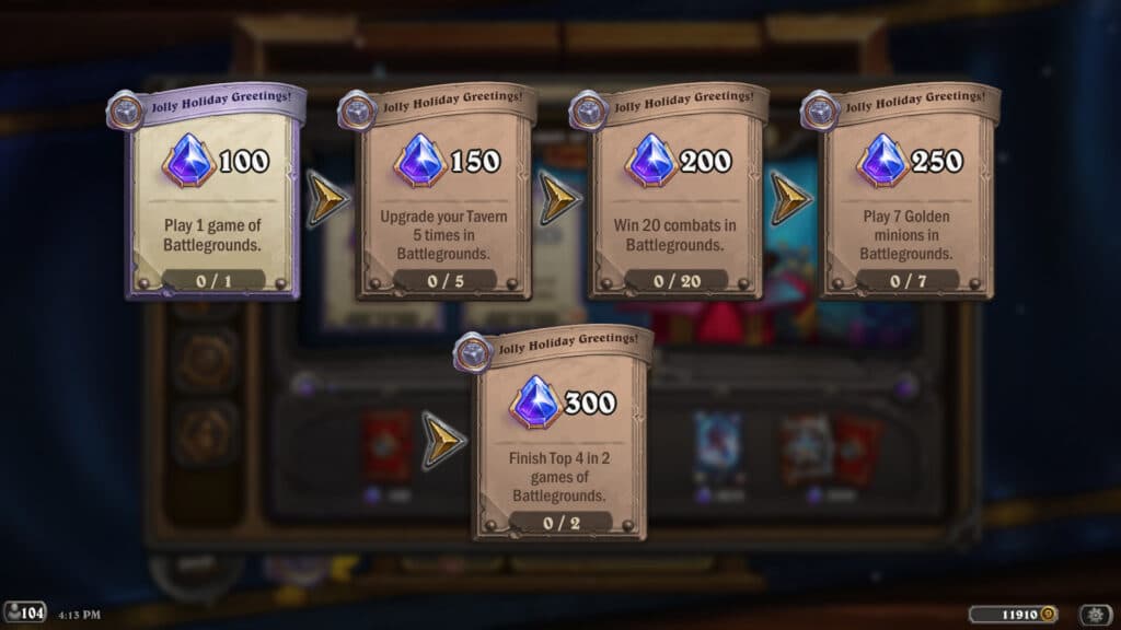 Hearthstone Battlegrounds quests (Image via Blizzard Entertainment)