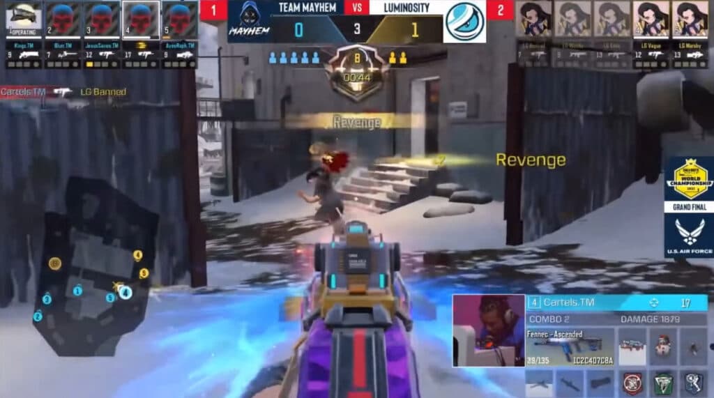 Cartels playing on Team Mayhem against Luminosity Gaming (Image via ESL Gaming)