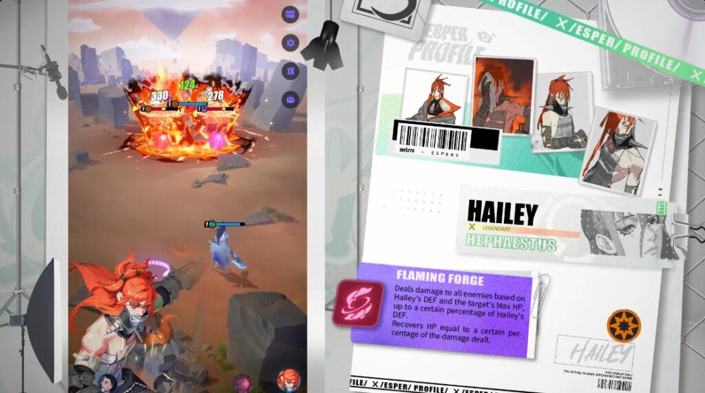 Dislyte Hailey (Hephaestus) gameplay screenshot (Image via Lilith Games)