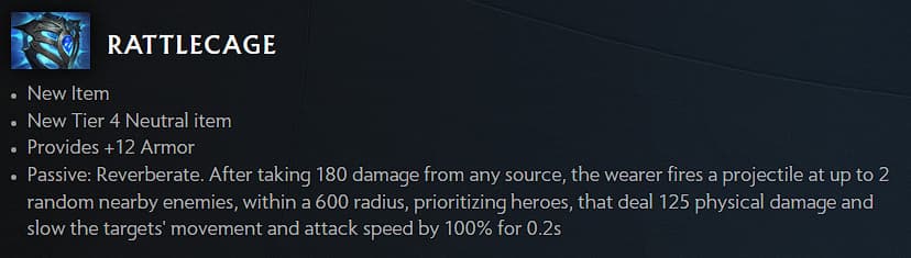 New 7.35 neutral item Rattlecage (Image via Valve)