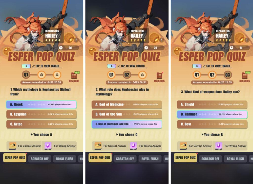 Dislyte Hailey quiz answers (Image via Lilith Games)