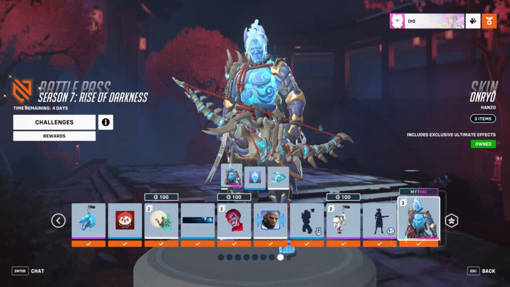 Overwatch 2 Season 7's mythic skin is Onryō Hanzo (Image via Blizzard Entertainment)