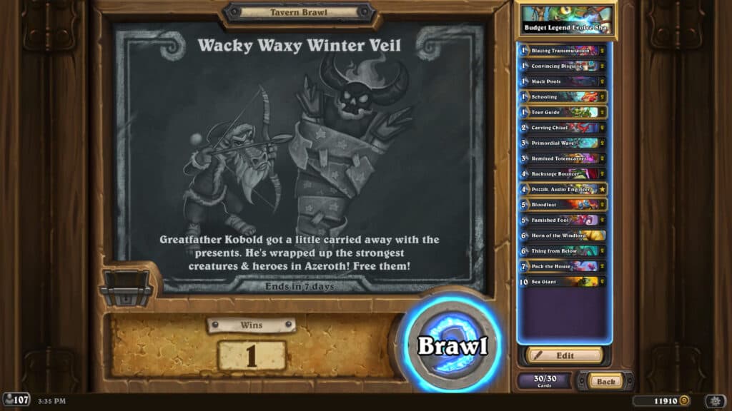 Wacky Waxy Winter's Veil Tavern Brawl chalkboard (Images via Blizzard Entertainment)