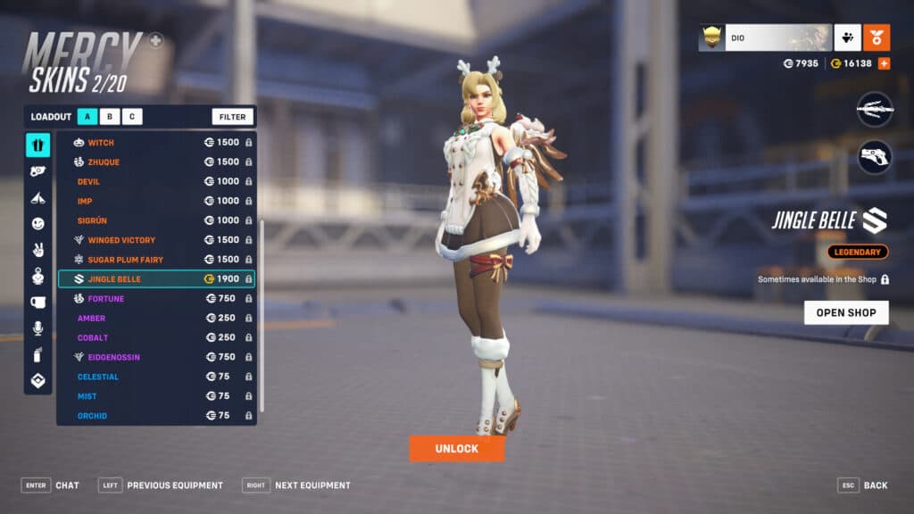 How to unlock Jingle Belle Mercy in Overwatch 2 (Image via Blizzard Entertainment)