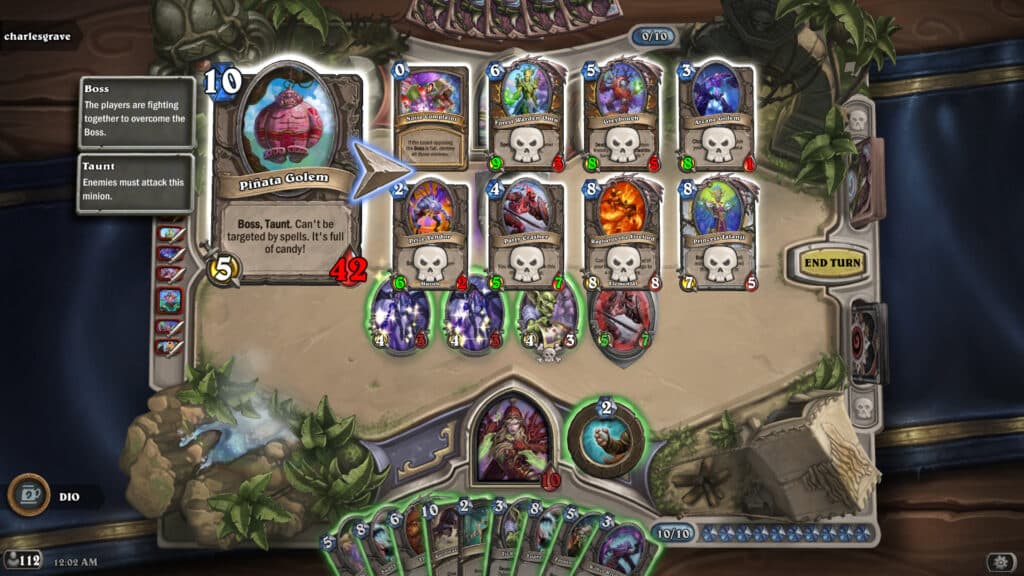 The Piñata Golem appears in the second phase of the A New Year Bash Tavern Brawl (Image via Blizzard Entertainment)