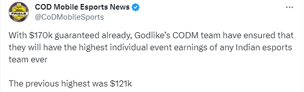 GodLike's journey (Image via X)