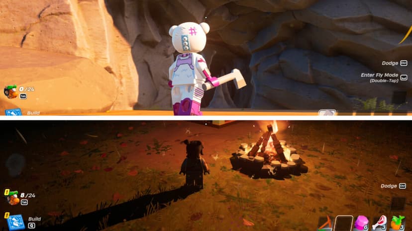 can u do split screen in lego fortnite