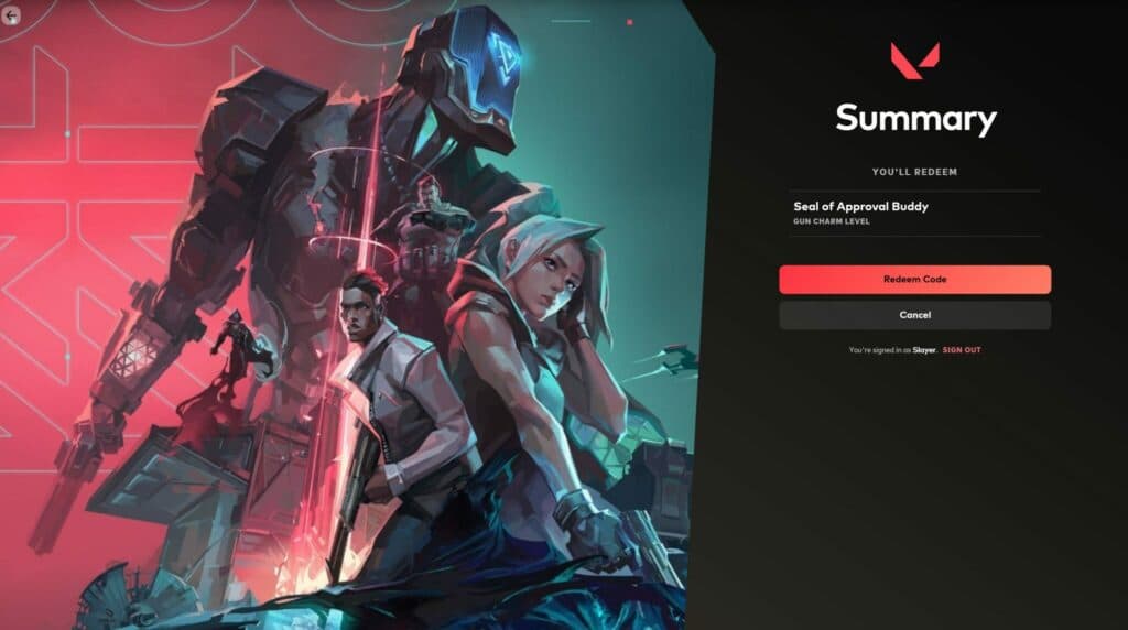 The summary shows what you are about to redeem