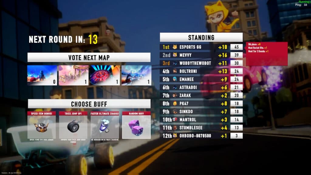 Momentum Buffs can be chosen ahead of each race