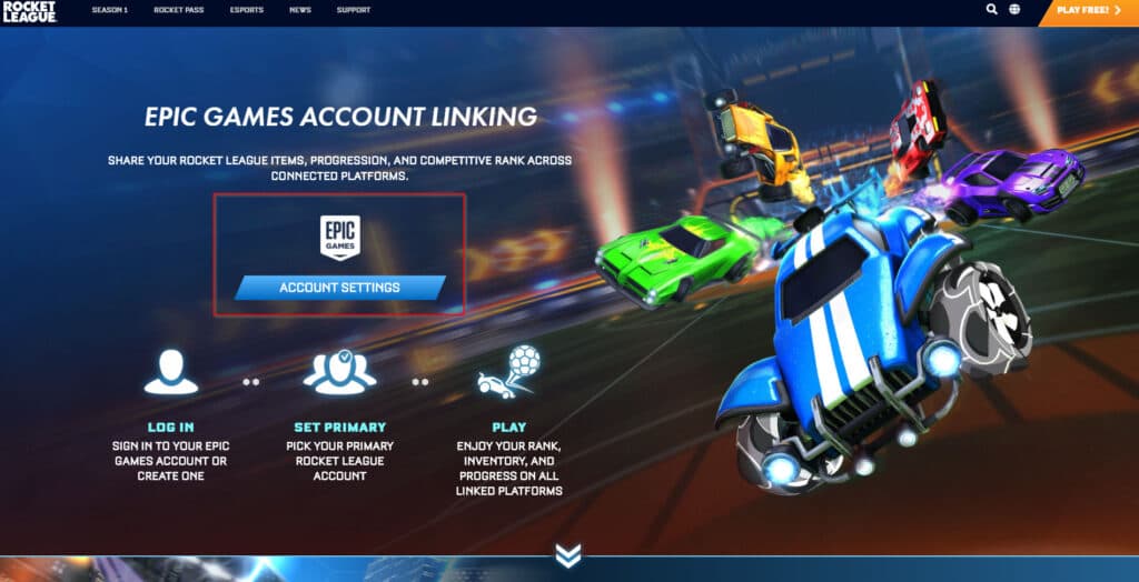 Go to the account linking page