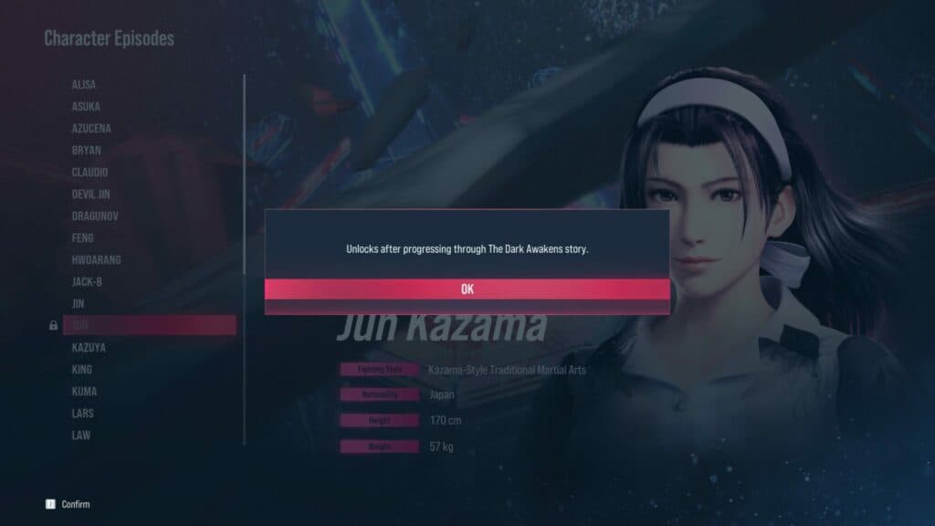Jun Kazama character episode screenshot (Image via esports.gg)