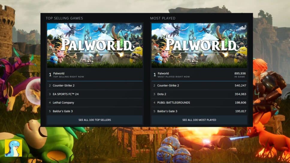 Palworld dislodges Counter-Strike as the most-played game on Steam cover image