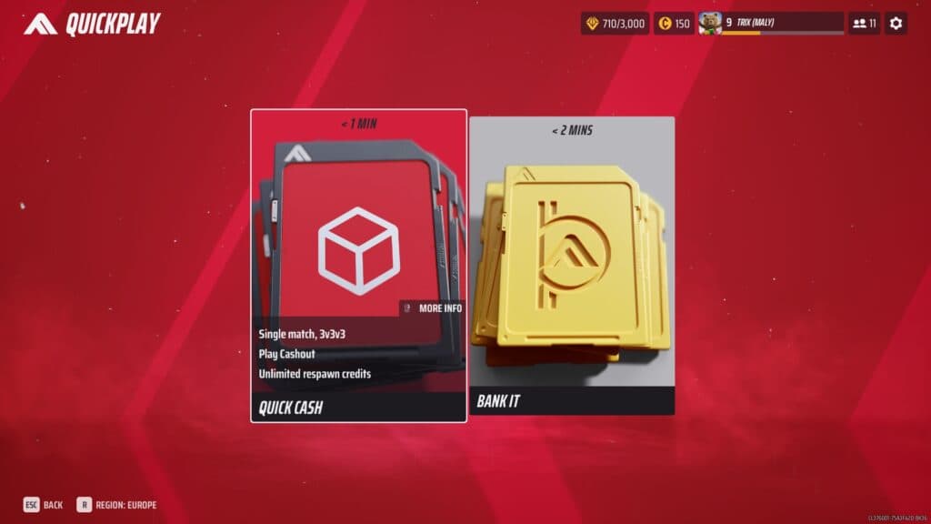 Quick Cash is a casual game mode using a more team-orientated format