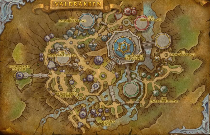 <em>The location of the Valdrakken Black Market Auction House. Credit: Blizzard</em>