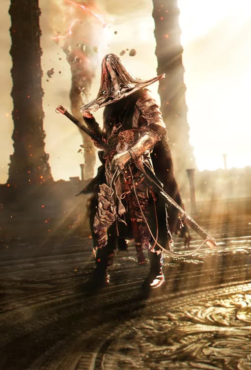 Shaunthebatybro as Yura, Bloody Finger Hunter from Elden Ring (image via u/fakeshaunthebatybro on Reddit)