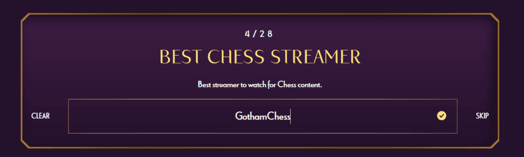 How to submit nominations for the 2024 Streamer Awards.<br>(Screenshot via esports.gg)