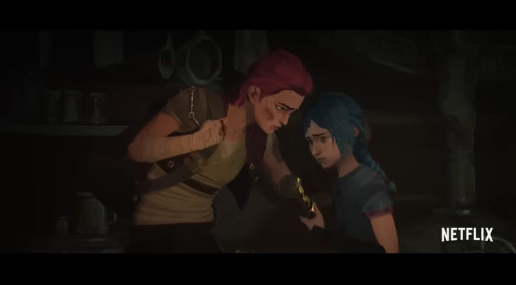 V and Powder (later known as Jinx) from Arcane Season 1 (Image via Netflix)