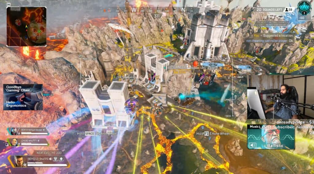 ShivFPS playing Apex Legends during a livestream (Image via ShivFPS on Twitch)