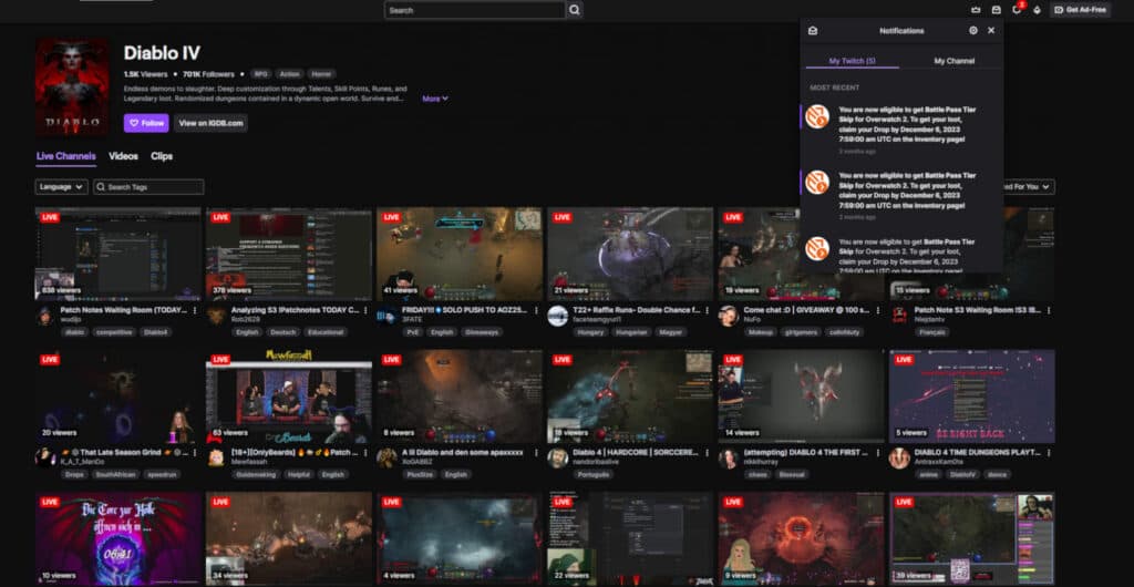 Diablo 4 Twitch drops (Image via Twitch)